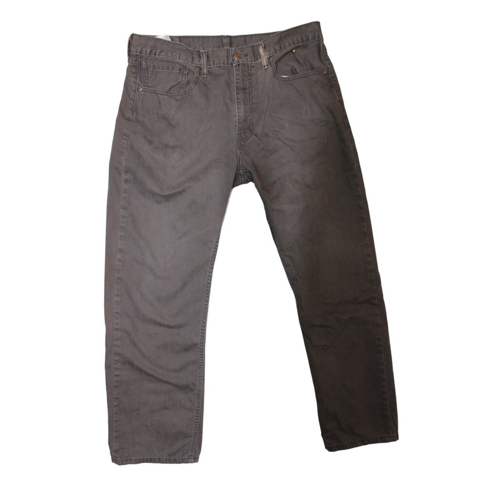 Levis Mens 505 Regular Fit Straight Leg Gray Denim Jeans 36X30